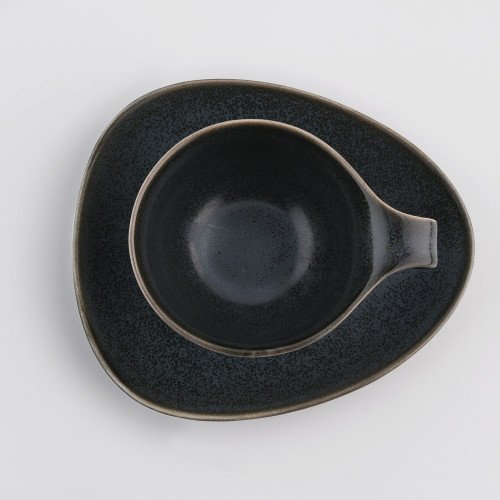 Чаша с чиния DUKA TIME DARK 150 мл., черен