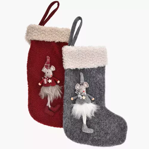 Коледен чорап DUKA LILLIPUT 34 см., сив