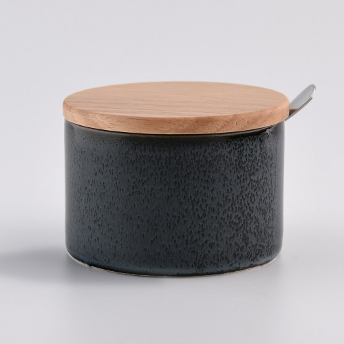 Захарница с капак и лъжица DUKA WAREWOOD, черен