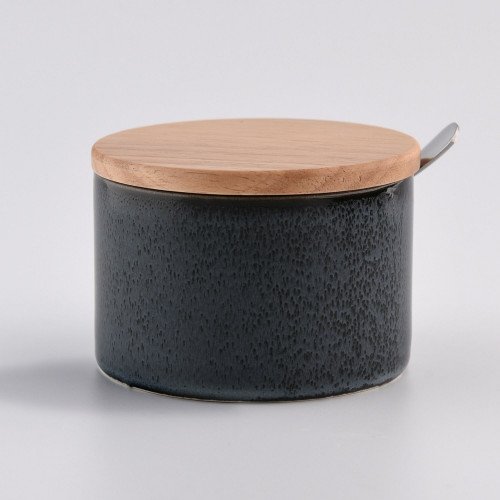 Захарница с капак и лъжица DUKA WAREWOOD, черен