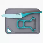 Детски сет за готвене 3 части DUKA MINI, тюркоаз