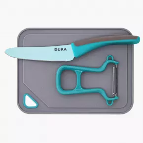 Детски сет за готвене 3 части DUKA MINI, тюркоаз