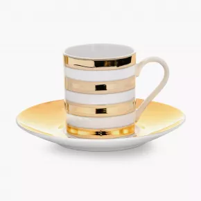 Сет чаши с чинии 2 бр. DUKA GOLD 100 мл.