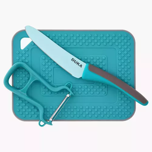 Детски сет за готвене 3 части DUKA MINI, тюркоаз