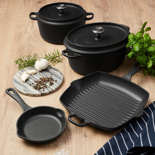 Тенджера овална DUKA BJORN 5000 мл., черен 