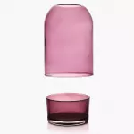 Свещник - фенер за чаена свещ DUKA GLASS 19 см., розов