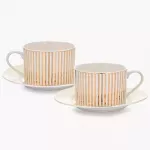Сет чаши с чинии 2 бр. DUKA GOLD 200 мл.