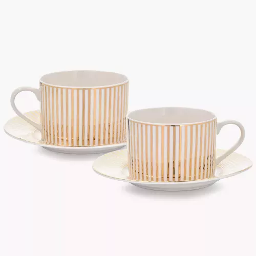 Сет чаши с чинии 2 бр. DUKA GOLD 200 мл.