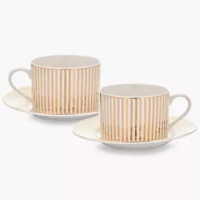 Сет чаши с чинии 2 бр. DUKA GOLD 200 мл.