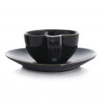 Чаша с чиния DUKA TIME DARK 60 мл., черен