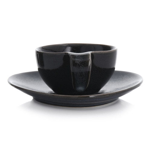 Чаша с чиния DUKA TIME DARK 60 мл., черен