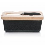 Съд за масло или сирене с нож DUKA WAREWOOD, черен