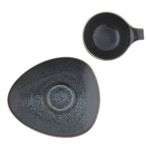 Чаша с чиния DUKA TIME DARK 150 мл., черен