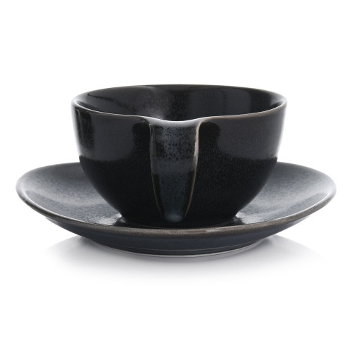Чаша с чиния DUKA TIME DARK 150 мл., черен