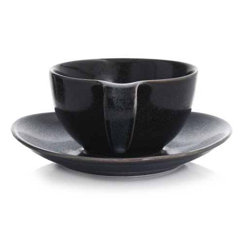 Чаша с чиния DUKA TIME DARK 150 мл., черен