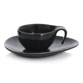 Чаша с чиния DUKA TIME DARK 60 мл., черен