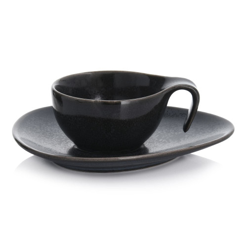 Чаша с чиния DUKA TIME DARK 60 мл., черен