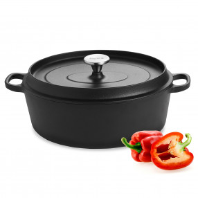 Тенджера овална DUKA BJORN 5000 мл., черен 