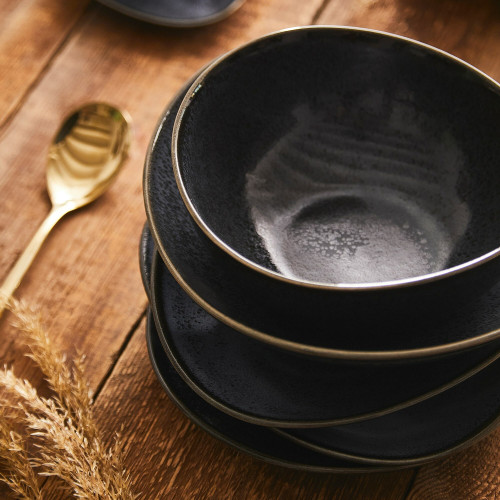 Купа с чиния DUKA TIME DARK 450 мл., черен