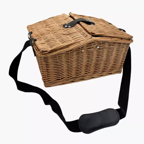 Пикник кошница за 4 души DUKA PICKNICK, зелена на точки