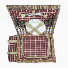 Пикник кошница за 4 души DUKA PICKNICK, кафяво каре