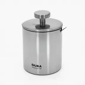 Захарница с лъжичка DUKA BARISTA, сребърна стоманена