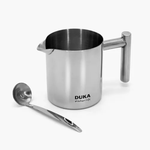 Кана за мляко DUKA BARISTA 250 мл, сребриста стомана