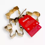 Сет за коледни сладки 3 бр. DUKA LYCKLIG, златист