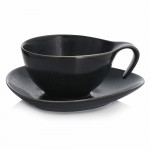 Чаша с чиния DUKA TIME DARK 350 мл., черен