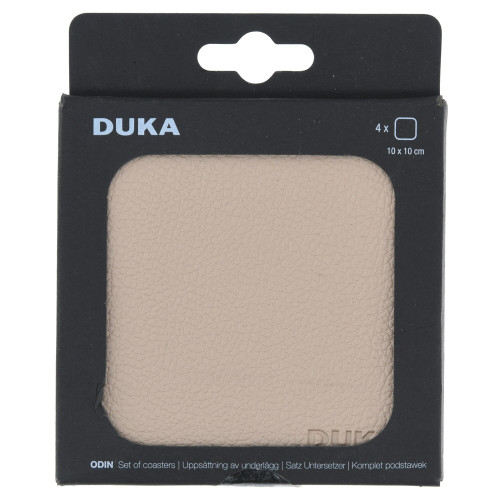 Подложки за чаши 4 бр. DUKA ODIN 10x10 см., бежов